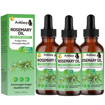 3 Pack Rosemary Oil for Hair Growth,Rosemary Hair Growth Oil,Hair Strengthening Serum for Dry Damaged Hair,Hair Loss Treatment Thickens Hair,Scalp Care Promotes Hair Thickness for Men Women