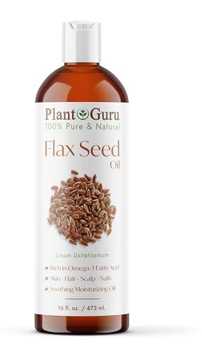 Flaxseed Oil 16 fl. oz. Unrefined Cold Pressed 100 Pure Natural Carrier For Skin, Face, Body Moisturizer, and Hair Growth.