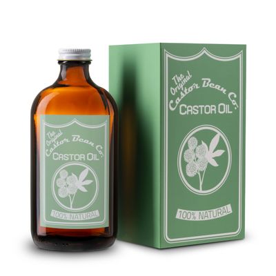 Castor Bean Co. Castor Oil (16oz Glass Bottle) - 100 Pure, Natural, Cold Pressed Castor Oil for Thicker, Fuller Hair, Lashes Eyebrows - Natural Skin Moisturizer, Hair and Body Oil