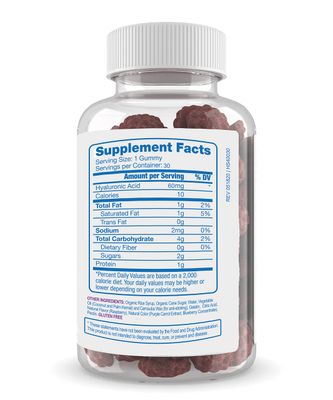 Hyalogic Hyaluronic Acid Gummies Mixed Berry Flavor HA Gummies - Gluten-Free Gummy Vitamins for Adults - HA Supplement for Skin Eyes (30 Count)