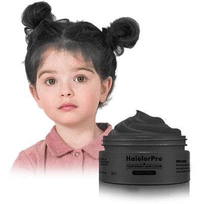 HaiolorPro Black Hair Color Wax, Temporary Hair Color Wax, Temporary Hair Dye for Dark Hair, Washable, Kids, Halloween, Cosplay, Party, Girls