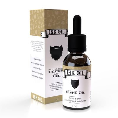 Ink Oil Beard Oil Premium Blend of Organic Oils Natural Beard Oil for Men Growth Natural Ingredients for Soothing Beard Daily Use Moisturizing Conditioning Oil for Men Subtle Scent 1 Oz