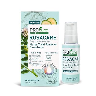PROcure Rosacare Medicated Redness Reduction CC Face Cream, Hyaluronic Hydrogel for Rosacea Symptoms, 2 Ounce