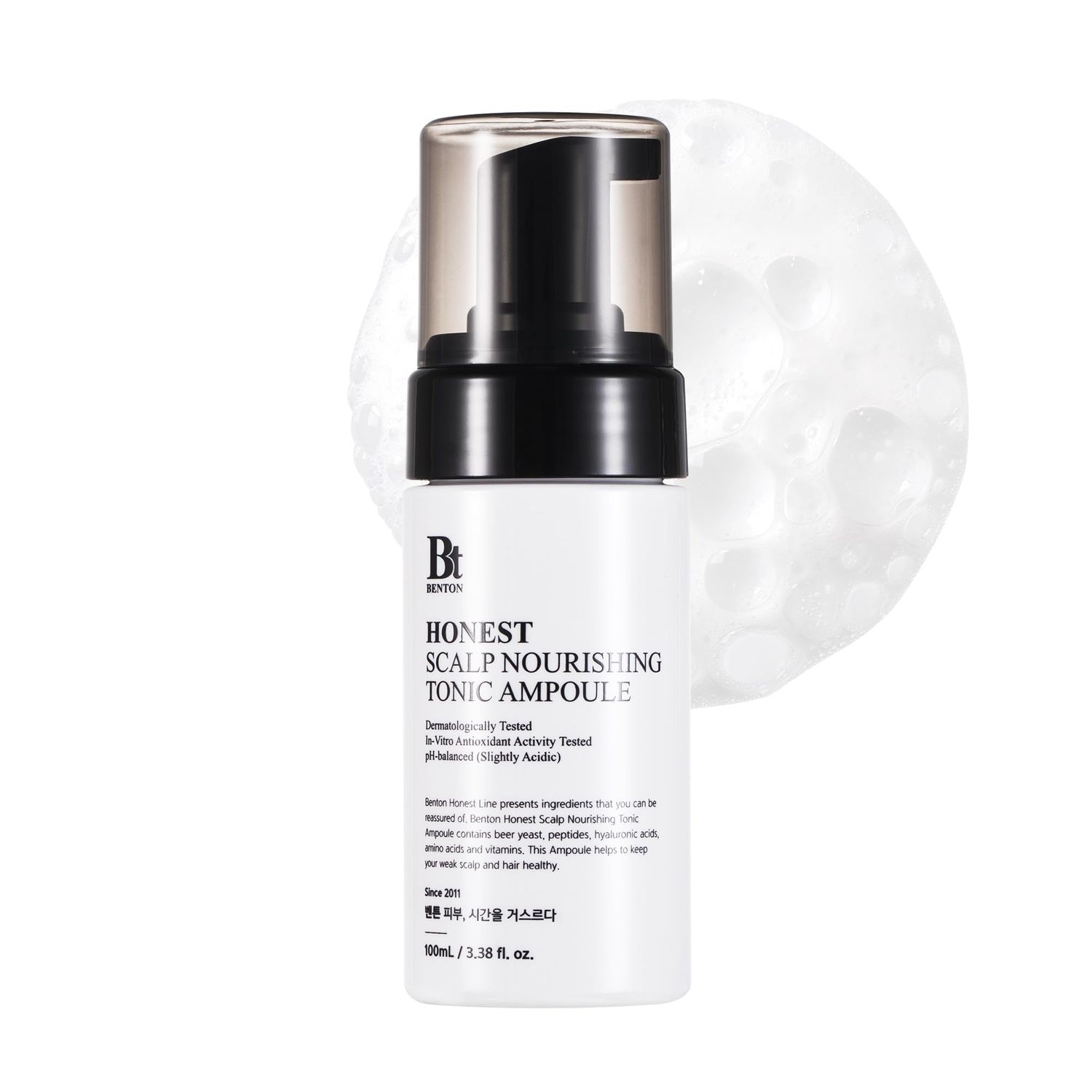 BENTON Honest Scalp Nourishing Tonic Ampoule - pH Balanced Alcohol Free Scalp Nourishing Serum with Peptide and 17 Amino Acids - Hair Thickening Strengthening Hair Roots, 3.38 fl.oz.
