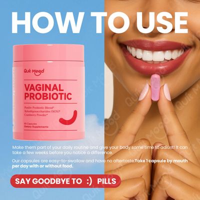 Quit mood Probiotics for Women Balance with Prebiotics, Women Probiotics with Cranberry Extract, 60 Capsules