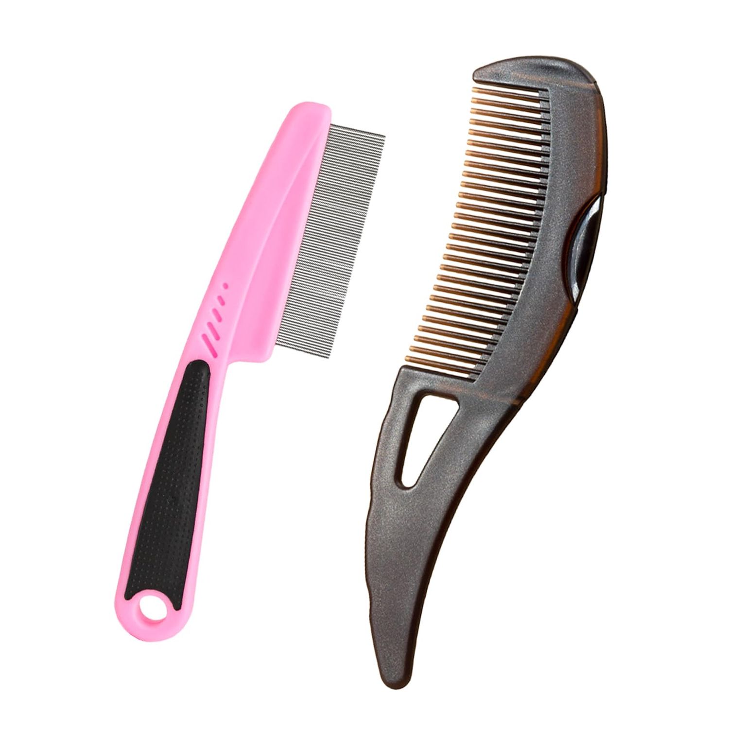 Dandruff Comb Self-cleaning, Wide Hollow Tooth Hair Brush for Scalp CareMassageDetoxClean with ButtonGua Sha Handle for Women Men Kids -BlueBrown