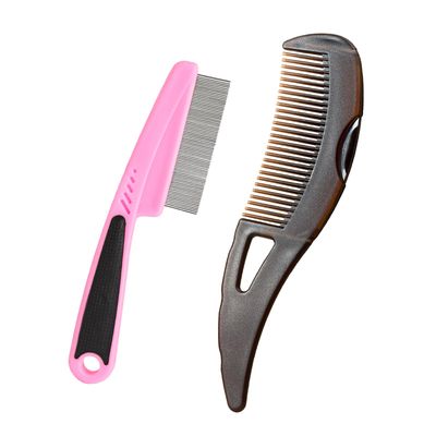 Dandruff Comb Self-cleaning, Wide Hollow Tooth Hair Brush for Scalp CareMassageDetoxClean with ButtonGua Sha Handle for Women Men Kids -BlueBrown