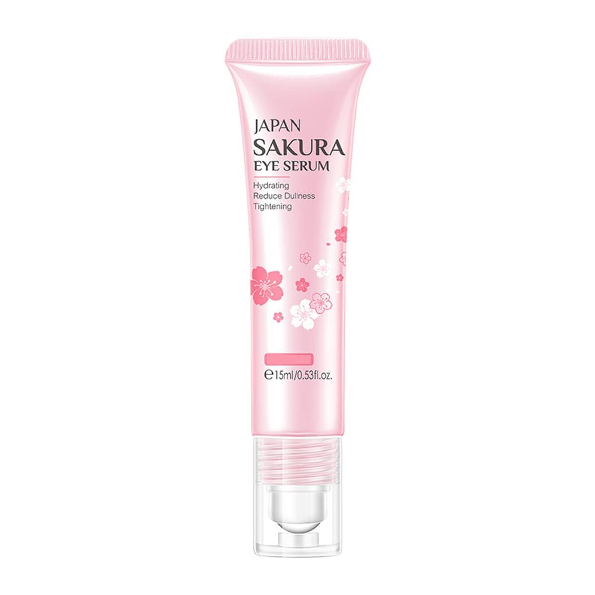 AKARY 2-in-1 Sakura Eye Serum and Eye Roller, Eye Massager Roller Lifting, Eye Cream for Nourishing Relieve Eye Bags, Dark Circles, and Puffiness, Fine Lines, Under Eye Treatment Cream