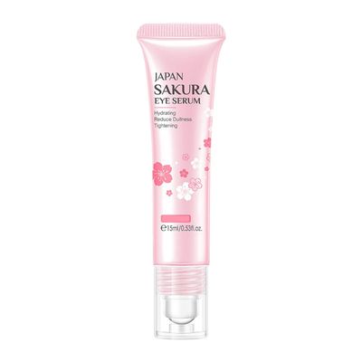 AKARY 2-in-1 Sakura Eye Serum and Eye Roller, Eye Massager Roller Lifting, Eye Cream for Nourishing Relieve Eye Bags, Dark Circles, and Puffiness, Fine Lines, Under Eye Treatment Cream