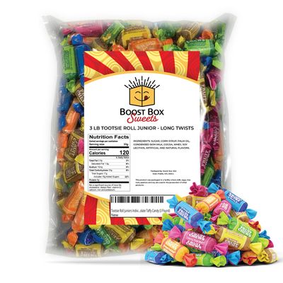 Tootsie Roll Fruit Chews Candy Sour Tootsie Rolls Candy Sour Chews Individually Wrapped (3 Pound)