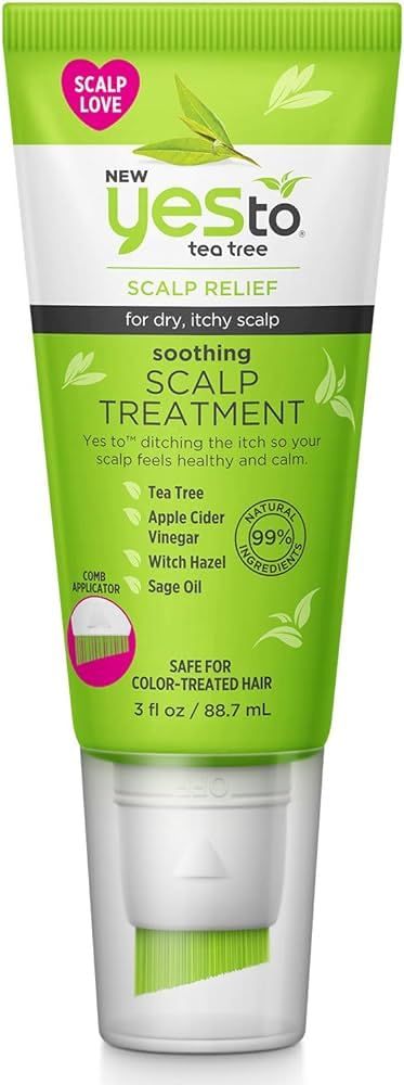 Yes To Tea Tree Scalp Treatment, Soothing Formula To Remove Build Up, Leaving Scalp Cleansed Calm, With Tea Tree, Witch Hazel, Apple Cider Vinegar Sage Oil, Natural, Vegan Cruelty Free, 3 Fl Oz