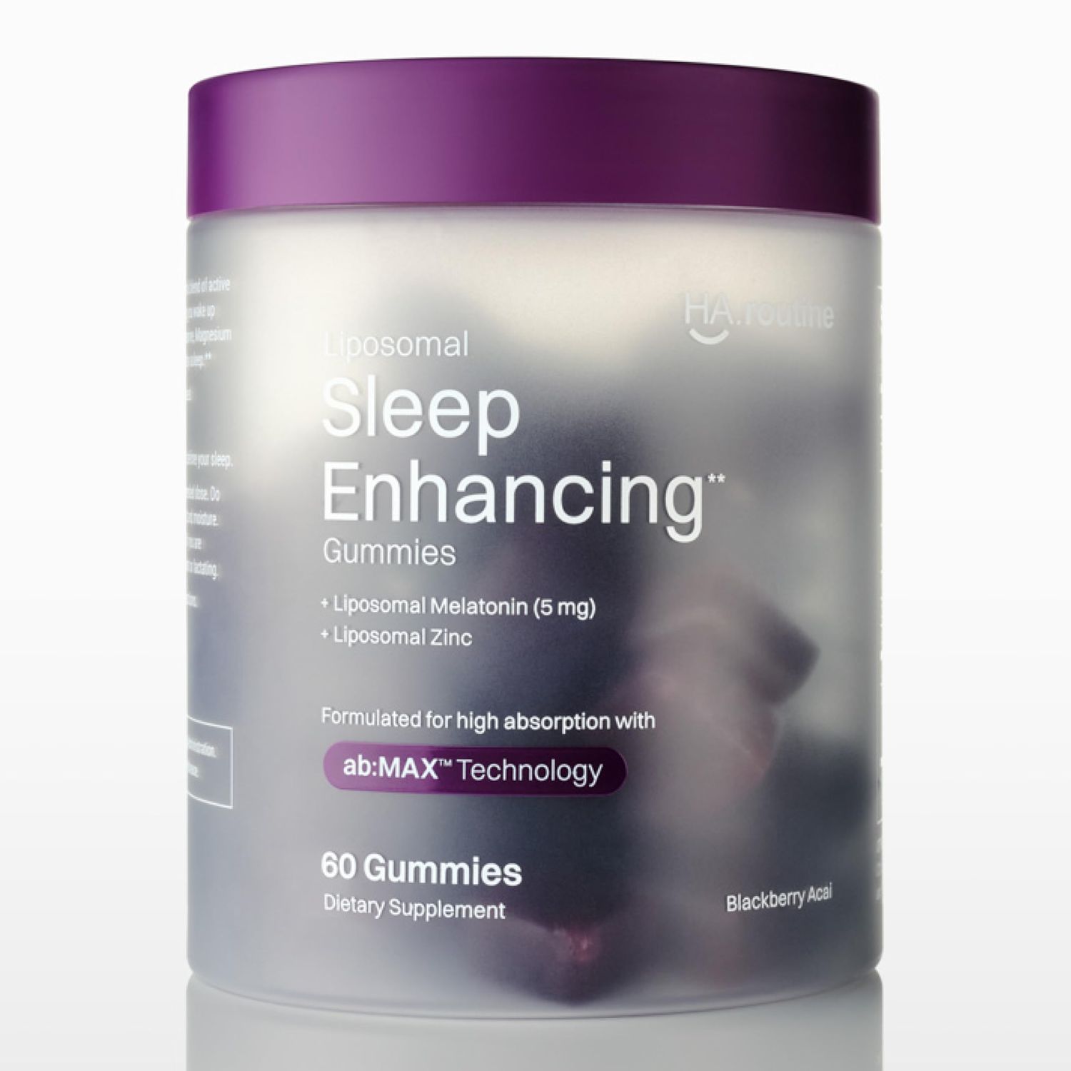 Haroutine Liposomal Sleep Enhancing Gummies, 5mg Melatonin, 160 mg L-Theanine, 4mg Zinc, Improved Sleep, Stress Reducing, Calming Supplement - 30 Servings, BlackBerry Acai Flavor