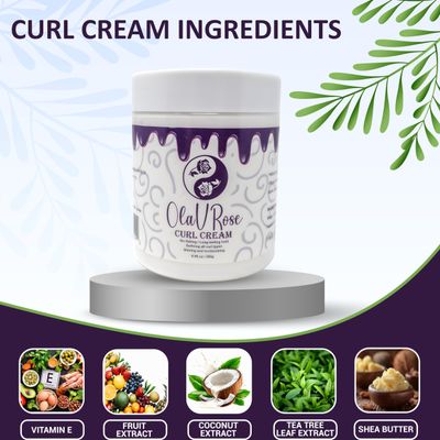 OlaVRose Curl Cream with Coconut Scent, 8.8 FL Shea Moisture Curl Enhancing Smoothie Curl Activator for Natural, Curly, Wavy Hair Organic Ingredients for All Hair Types