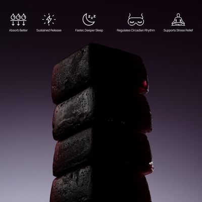 Haroutine Liposomal Sleep Enhancing Gummies, 5mg Melatonin, 160 mg L-Theanine, 4mg Zinc, Improved Sleep, Stress Reducing, Calming Supplement - 30 Servings, BlackBerry Acai Flavor