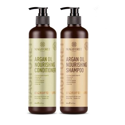 Argan Oil Shampoo and Conditioner Set (2 x 16.9 Oz) - MagiForet Organic Shampoo Conditioner Sulfate Free - Volumizing Moisturizing, Gentle on Curly Color Treated Hair,For Men Women (cd set)