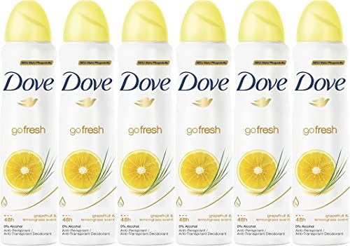 (6 PACK) DOVE Dry Spray Antiperspirant 48 hours, (Go Fresh Grapefruit Lemongrass) 5oz