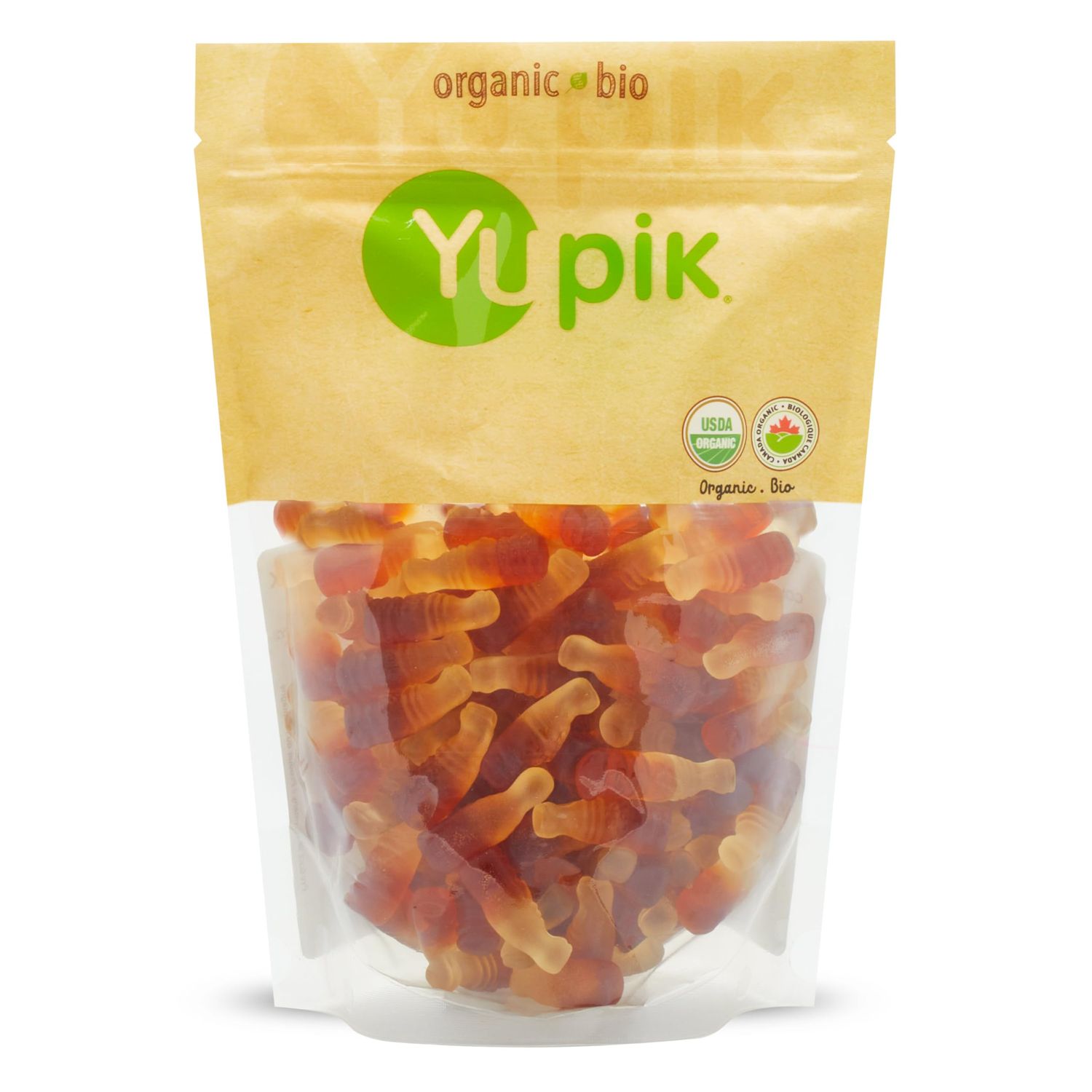Yupik Organic Gummy Cola Bottles, 1.1 lb (17.6 oz), Gluten-Free, Non-GMO, Natural Flavor, Chewy Gummies, Sweet Candy, Delicious Snack, Ideal for Gifting Holidays