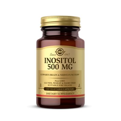 Solgar Inositol 500 mg - 100 Vegetable Capsules - Supports Cellular Function Brain Health - Vegan, Gluten Free, Dairy Free, Kosher - 100 Servings