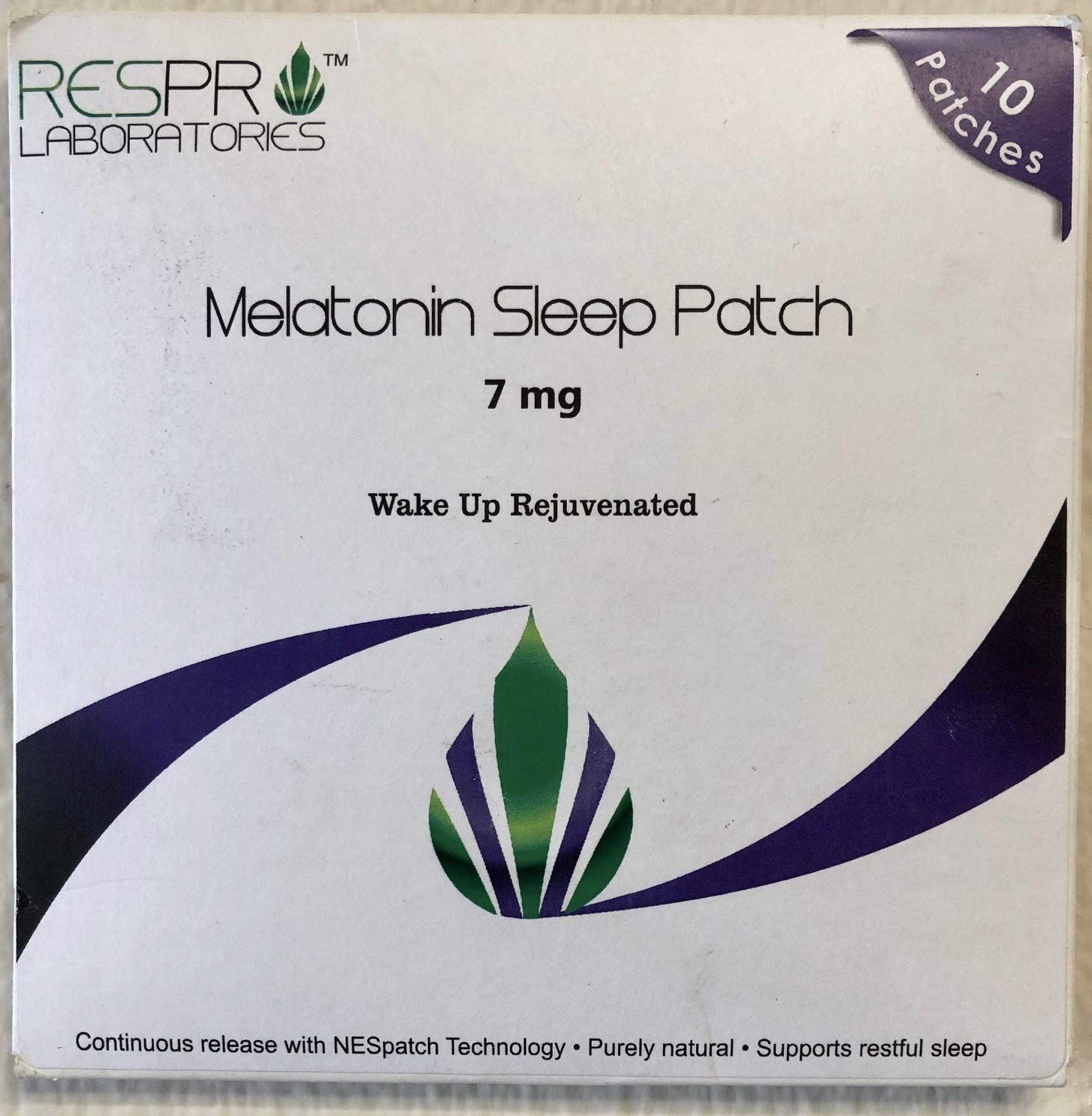 Respro Labs Natural Melatonin Patch, 7 mg Continuous Release - 10 Patches