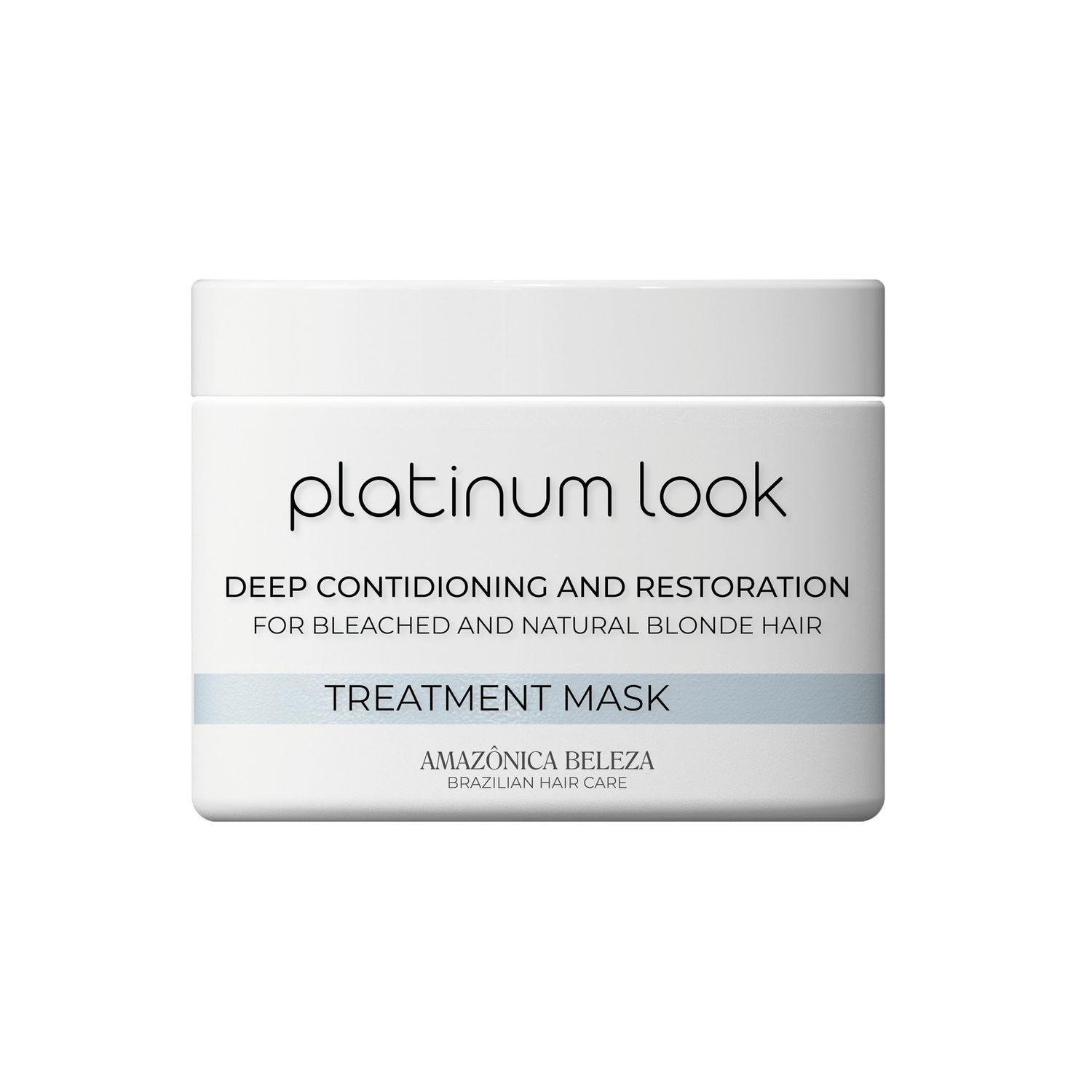 AMAZNICA BELEZA AMABELLE Platinum Look Blonde Hair Mask, Deep Restoration, Neutralize Brassiness and Boost Vitality after One Use, for All Blonde Hair, 10 Oz