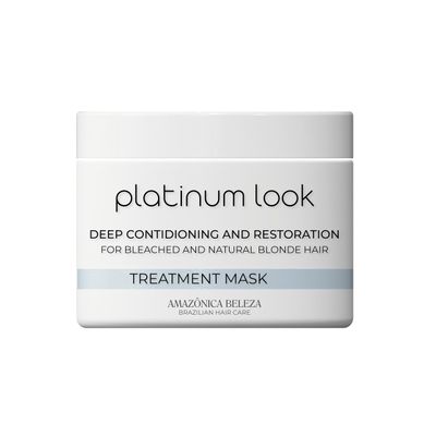 AMAZNICA BELEZA AMABELLE Platinum Look Blonde Hair Mask, Deep Restoration, Neutralize Brassiness and Boost Vitality after One Use, for All Blonde Hair, 10 Oz