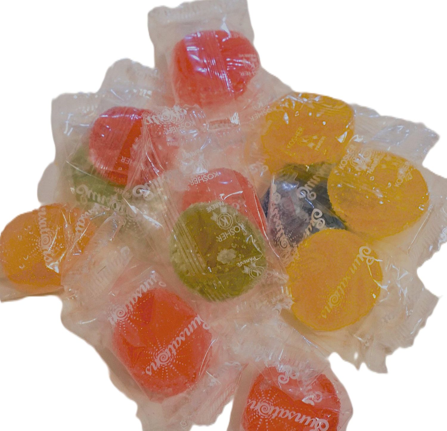 Assorted Fruit Gel Gems - 20 oz of Fresh Individually Wrapped Blueberry Cherry Grapefruit Apple Lemon Orange Raspberry Sugar Coated Chewy Candy