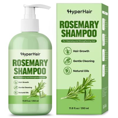 HyperHair Rosemary Mint Shampoo (350ml), Tea Tree Oil Biotin for Scalp Cleanse and Repair