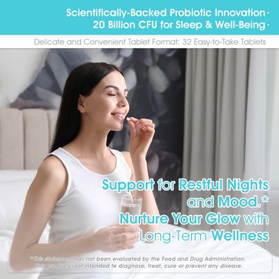 kcarmla Advanced Probiotic PDA6 - Natural Sleep Mood Support, Great Tasting Supplement for Men and Women, 32 Tablets for Daily Wellness and Digestive Health - 20 Billion CFU Probiotics- (32)