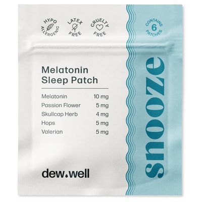Dew Well 6 Pack Snooze Melatonin Sleep Patches - Wearable, No Latex, Easy to Use - Supports Natural Sleep