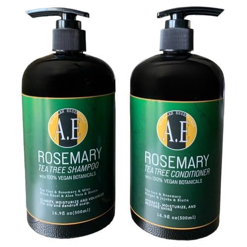 Rosemary Tea Tree Shampoo Conditioner Set, Anti-Dandruff, Hair Growth, Thinning, Women Men