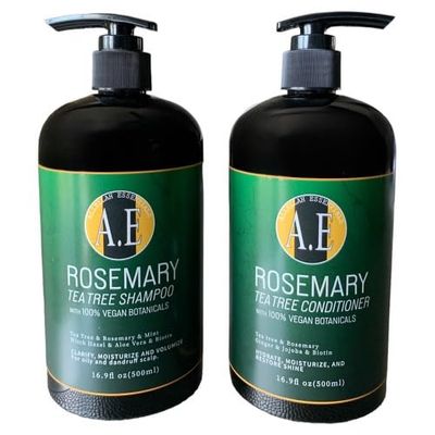 Rosemary Tea Tree Shampoo Conditioner Set, Anti-Dandruff, Hair Growth, Thinning, Women Men