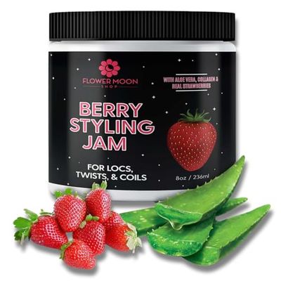 Extra Hold Styling Locs Gel for Retwist Coils - Nourishing Hair Gel with Vitamin C Strawberry Extract - Styling Gel for Women Strong Hold, Frizz Control, Edge Smoothing, Alcohol-Free Non-Flaking