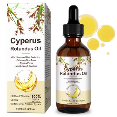 Cyperus Rotundus Oil, 100 Natural Cyperus Rotundus Oil for Hair Removal, Soothing and gentle, Reducing Body Hair Growth, Shrink Pores, Smooth Skin Hair Removal, Ideal for All Skin Types