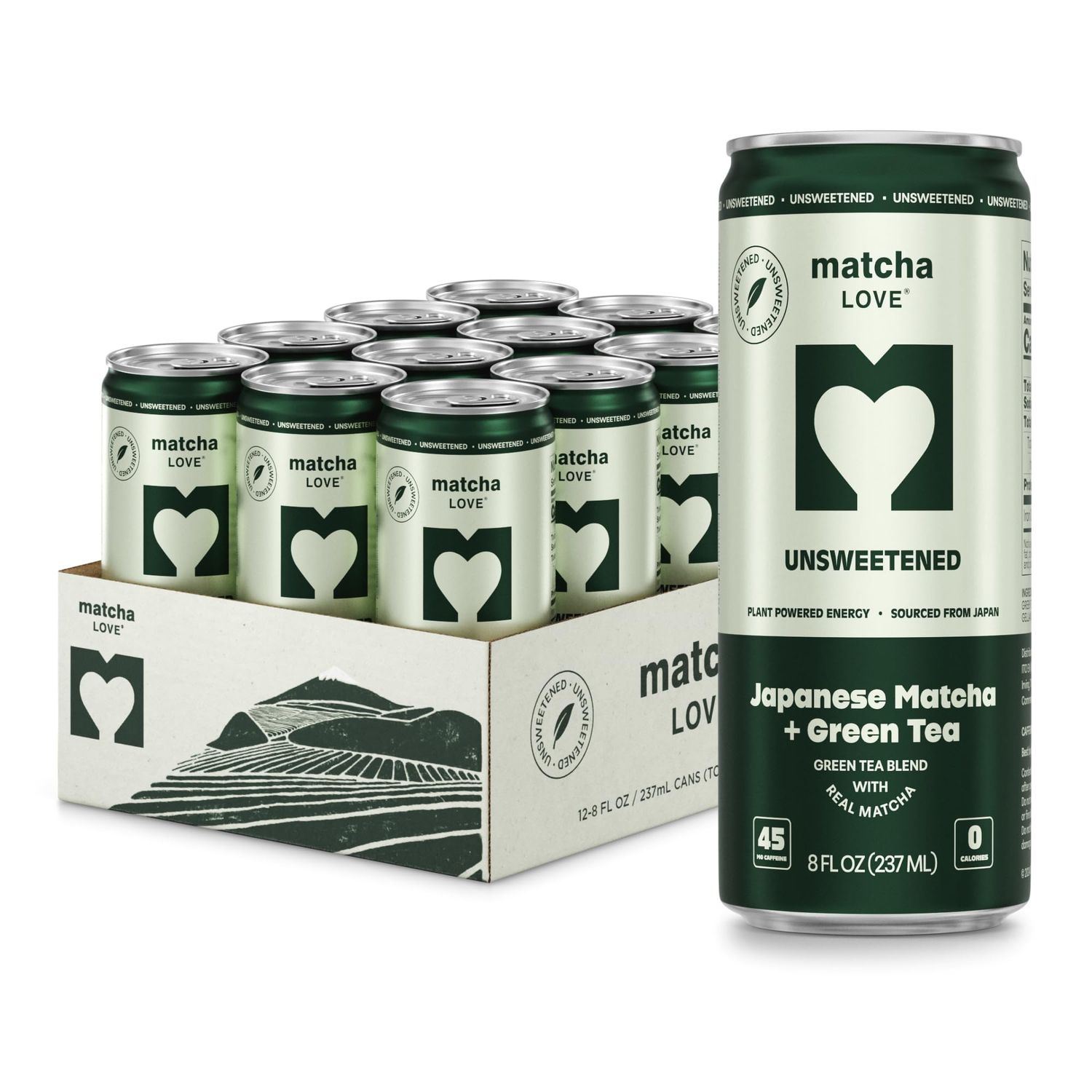 matcha LOVE Matcha Green Tea, Unsweetened, 8 Ounce (Pack of 12)