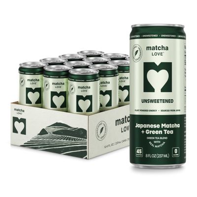 matcha LOVE Matcha Green Tea, Unsweetened, 8 Ounce (Pack of 12)