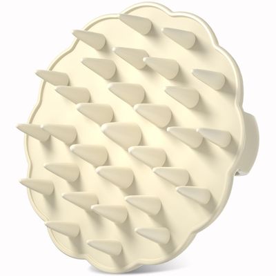 MTDLYICE Scalp Massager Hair Growth, Scalp Scrubber Wiht Silicone Bristles, Head Massager Scalp, Wet Dry Hair Care Scalp Scrub for Women Man (White)
