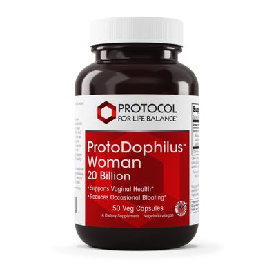 PROTOCOL FOR LIFE BALANCE Proto Dophilus Woman - 20 Billion - Probiotics for Gut Health - Support Vaginal Health Bloating Relief - Vegan Kosher - 50 Veg Capsules