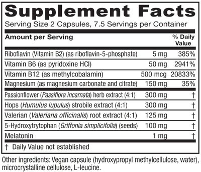 Vitanica SleepBlend - Sleep Relaxation Support for Women - Herbal Supplements with Melatonin, Valerian Root, Vitamin B2 B12 Magnesium - Lady - 15 Vegan Caps