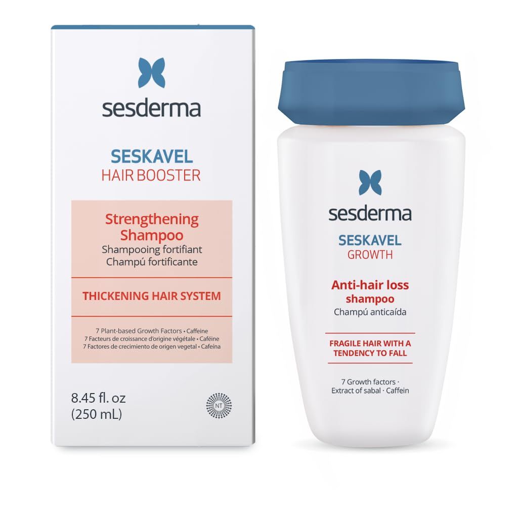 Sesderma SESKAVEL Anti-hair loss shampoo 8.45 fl. Oz Formula with Growth Factors Hair Treatment with Extract of Sabal Caffeine Fragile Hair