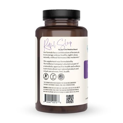 The Wellness Company Restful Sleep 60 Capsules (1 Month Supply) Natural Melatonin-Free Sleep Support Non-GMO, Vegan, Gluten Free for Gently Calming and Relaxing Mind and Body
