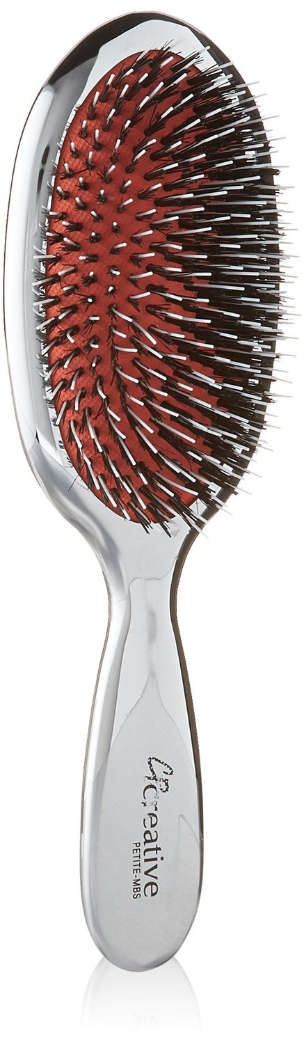 Creative Hair Brushes Petite Mixed Bristles, Silver