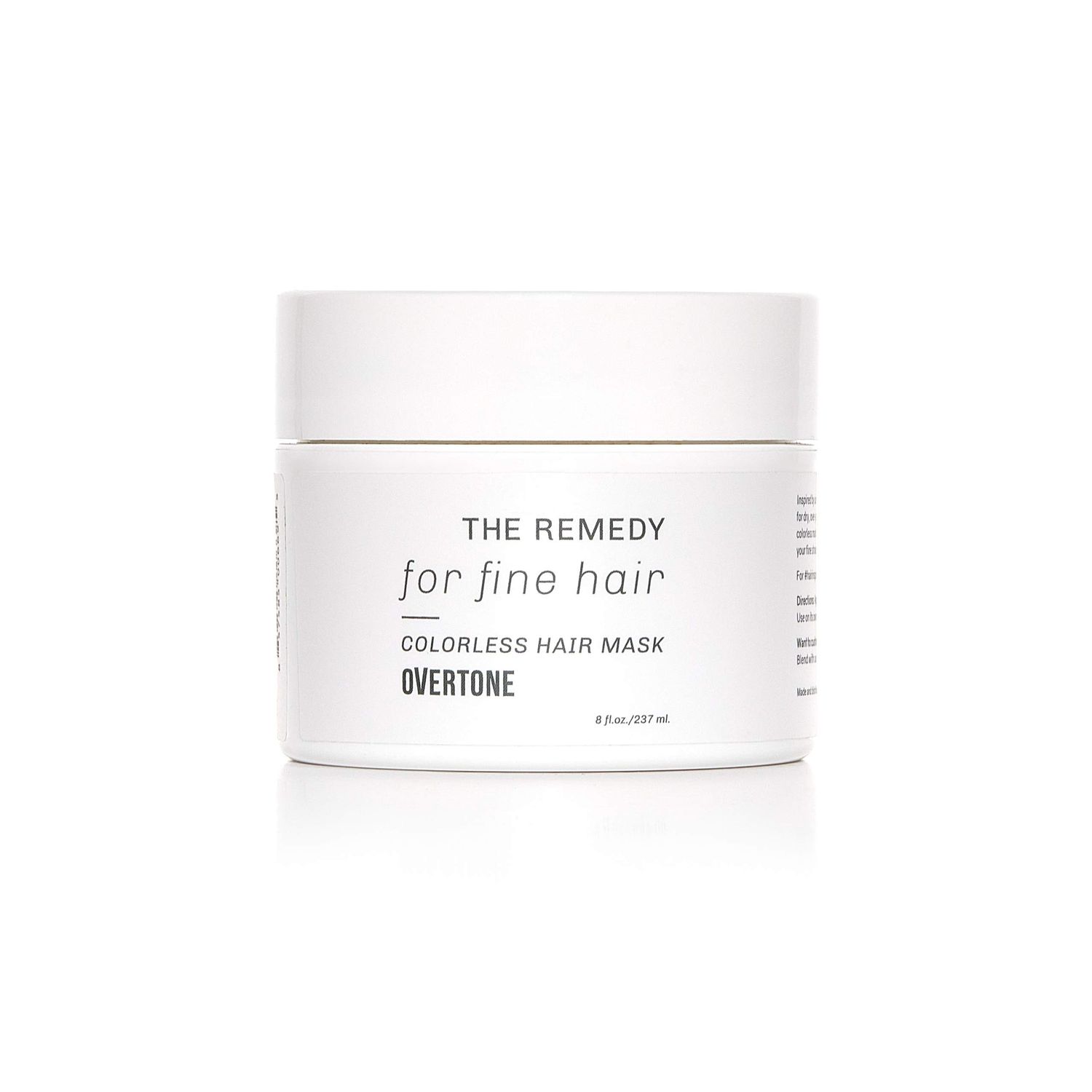 oVertone Haircare The Remedy for Fine Hair Colorless Hydrating Mask with Shea Butter Coconut Oil, Cruelty-Free, 8 oz