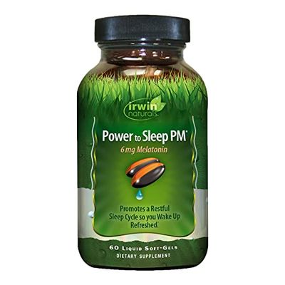 Irwin Naturals Power to Sleep PM - 60 Liquid Soft-Gels - with 6mg Melatonin, GABA, Ashwagandha, Valerian Root L-Theanine - 30 Servings