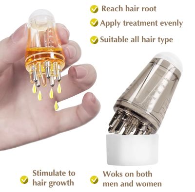 1pc Scalp Applicator, Roller Ball Essential Oil Applicator, Massage Comb, Hair Treatment Liquid And Soothing Oil Applicator Hair Brush (White)