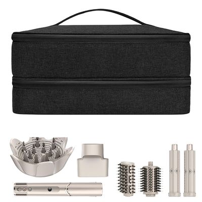 BUBM Travel Carrying Case Compatible with Shark Flexstyle StylerHair Dryer,Double-Layer Hair Hot Tools Storage Bag Compatible with Airwrap StylerSupersonic Hair Dryer and Attachments,Black(Bag Only)
