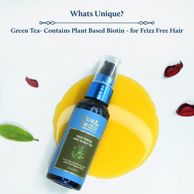 Blue Nectar Anti-Frizz Plant-Based Biotin Serum for Stronger, Frizz-Free Hair for Women Men (12 Herbs, 1.6 Fl oz)