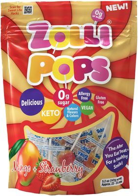 Zollipops Mango Strawberry - Tropical Delight with Mango and Strawberry Flavored Lollipops, 5.2 oz. Bag