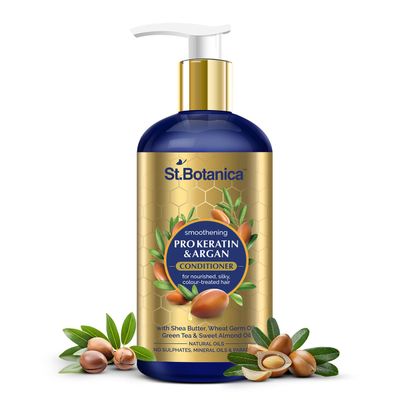 StBotanica Pro Keratin Argan Oil Smooth Therapy Conditioner - Intensive Conditioning For Dry, Damaged Color Treated Hair, No Parabens or SLSSulphate, 300 ml