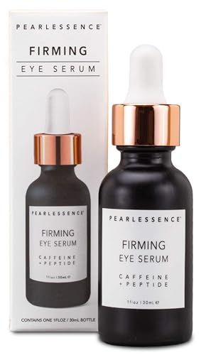 Pearlessence Firming Eye Serum with Caffeine Peptide - Rejuvenates Puffy Eyes Reduces Under Eye Bags Made in USA Cruelty Free (1oz)