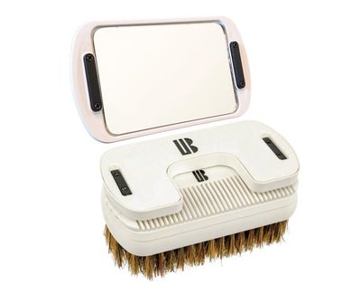 UB Ultra Beard Works Beard Brush Set - Pro Set - Ultimate Brush 3-in-1 with Compact Mirror, Boar Bristle Brush, Two Combs, Pieces Detachable for Customization, Suitable for All Hair Textures
